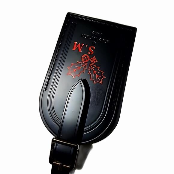 Louis Vuitton Paris Name Tag w/ SM Red Initials Christmas Holly Berrie - Picture 5 of 10